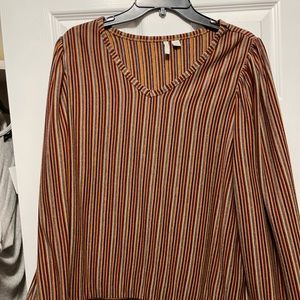 Striped long sleeve blouse